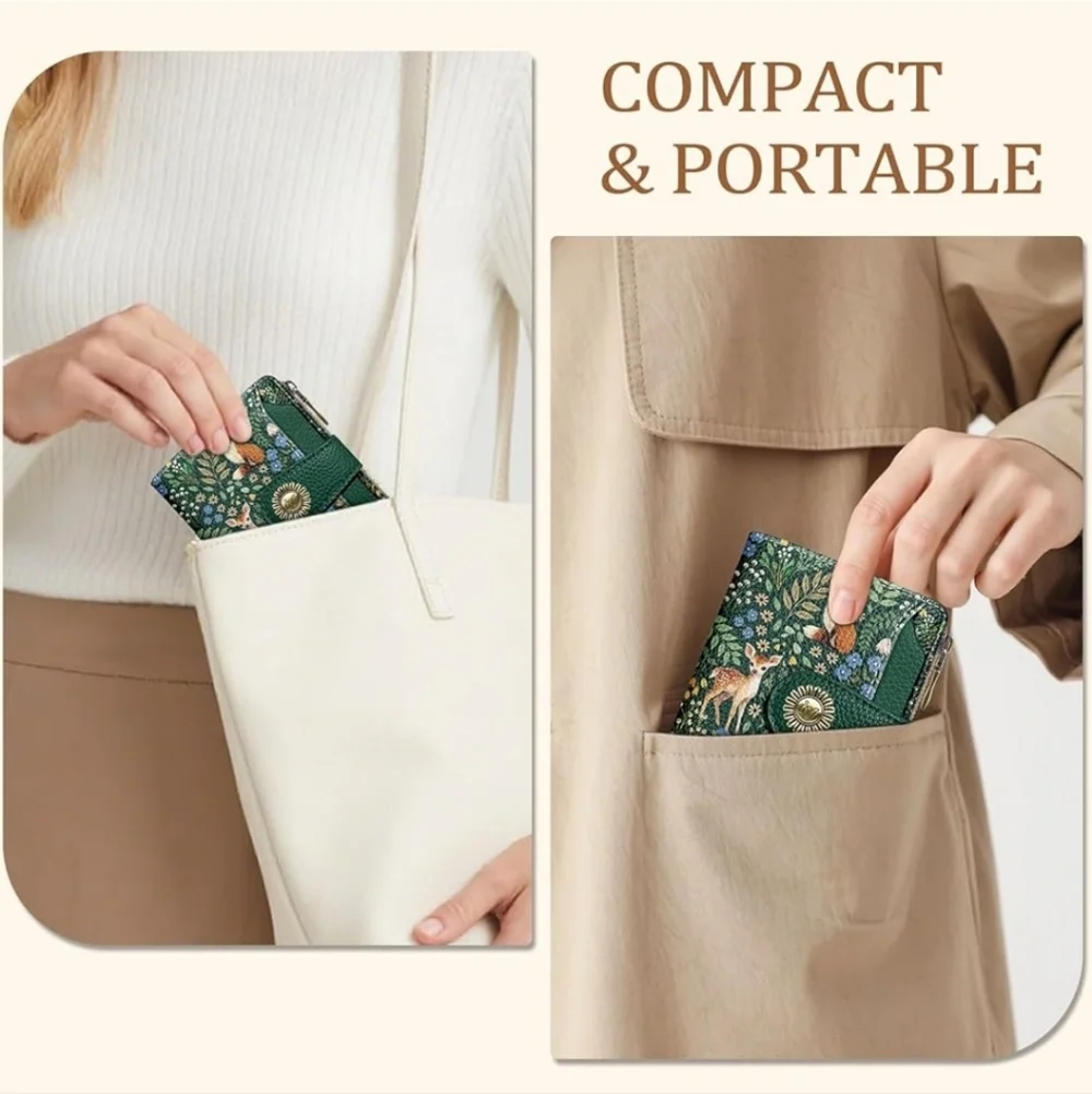 Green Animal Print Wallet